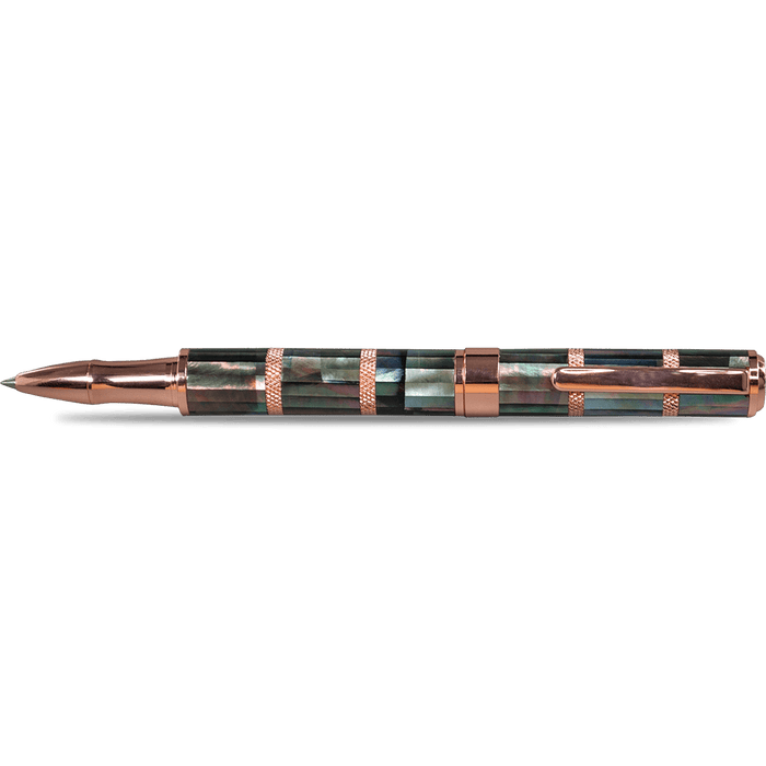 Monteverde Regatta Rollerball Pen - Limited Edition - Black Mother of Pearl - Rose Gold Trim - Pen Boutique Ltd
