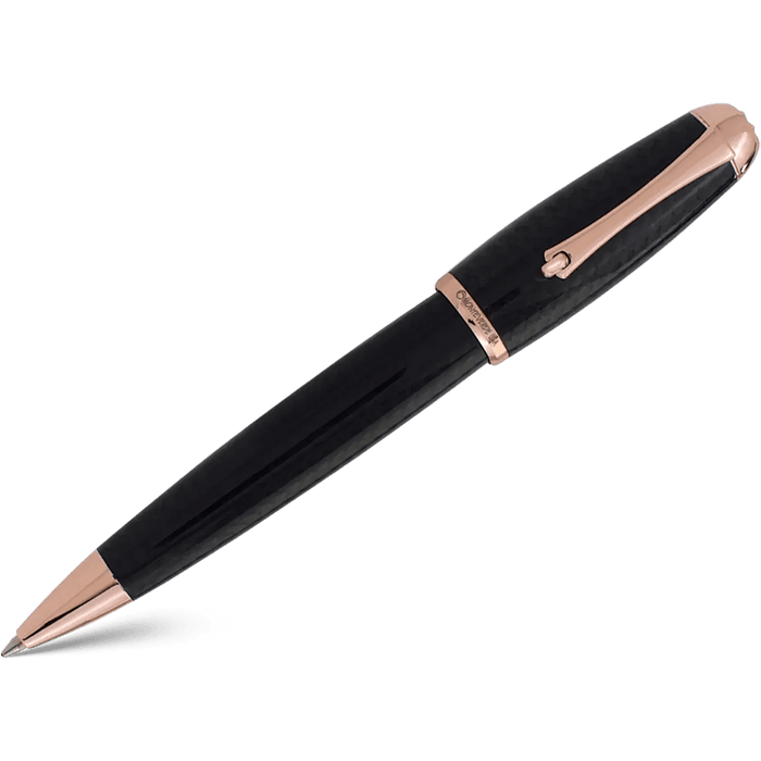 Monteverde Super Mega Ballpoint Pen - Carbon Fiber - Rosegold - Pen Boutique Ltd