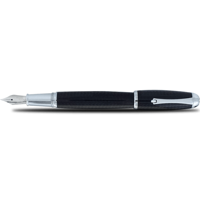 Monteverde Super Mega Fountain Pen - Carbon Fiber - Chrome - Pen Boutique Ltd