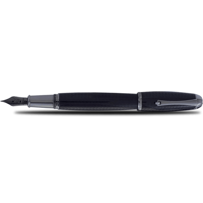 Monteverde Super Mega Fountain Pen - Carbon Fiber - Gunmetal - Pen Boutique Ltd
