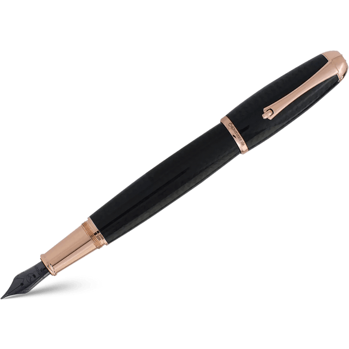 Monteverde Super Mega Fountain Pen - Carbon Fiber - Rosegold - Pen Boutique Ltd