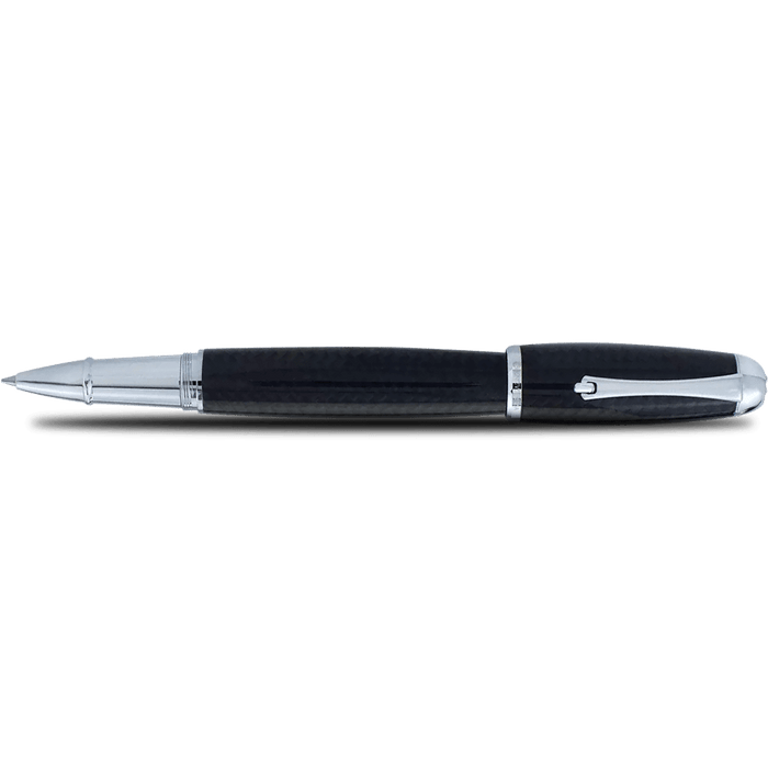 Monteverde Super Mega Rollerball Pen - Carbon Fiber - Chrome - Pen Boutique Ltd