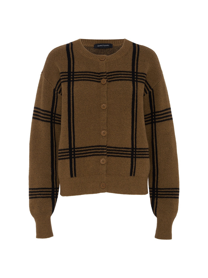 Must-Have Cardi Cocoa Powder / Black Plaid