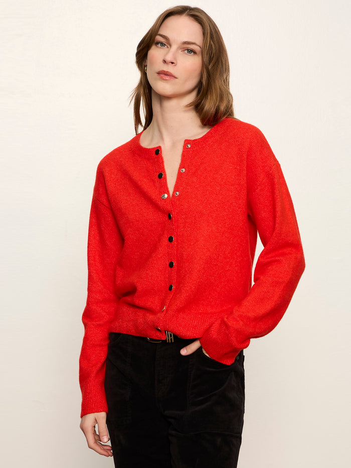 Must Have Snap Cardigan Red Hot