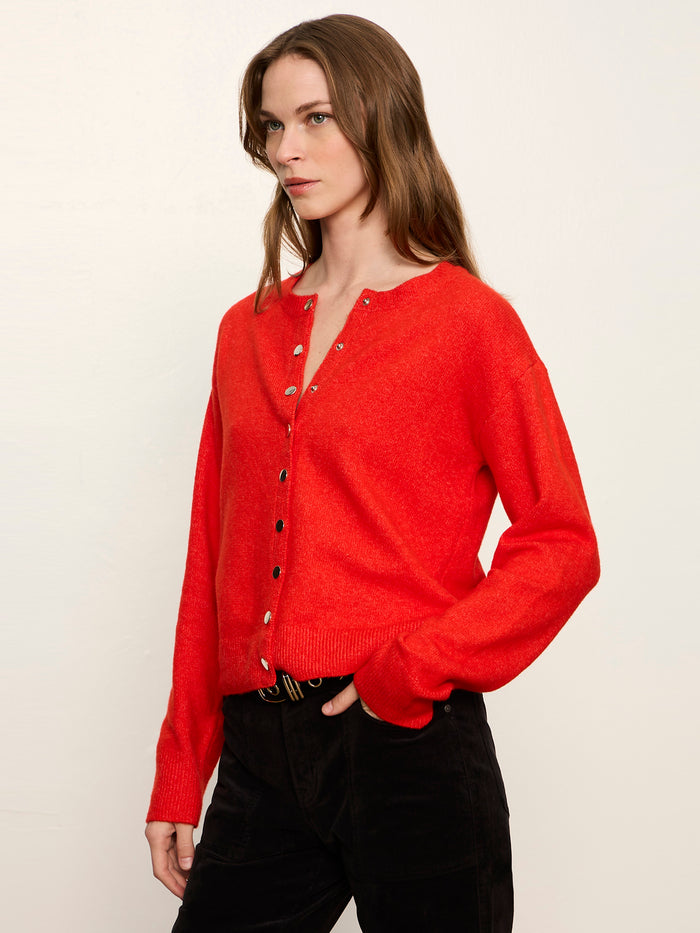 Must Have Snap Cardigan Red Hot
