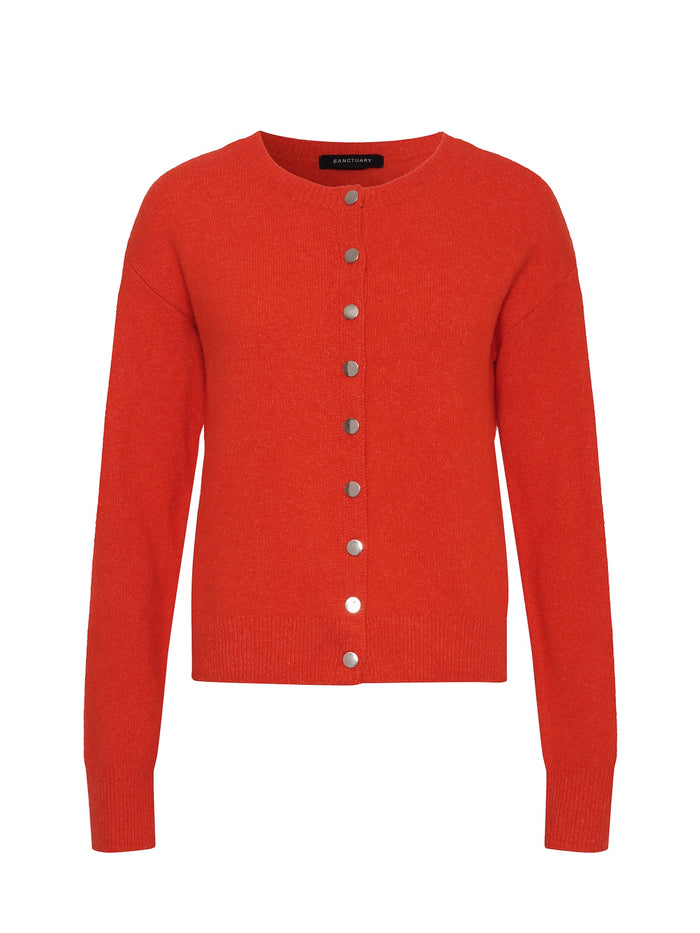 Must Have Snap Cardigan Red Hot