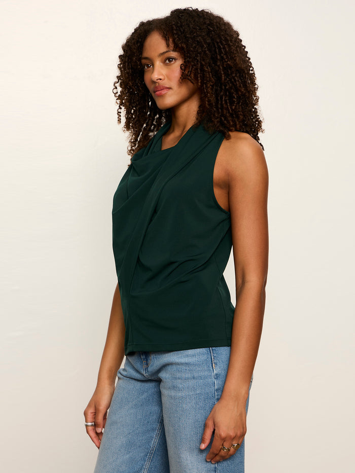 Nora Draped Tank Forest