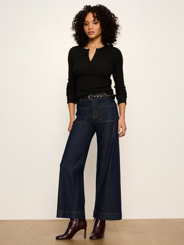 Not So Basic Textured Top Black