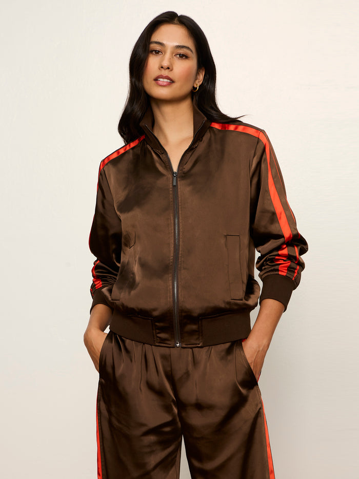 On Track Satin Jacket Espresso Martini