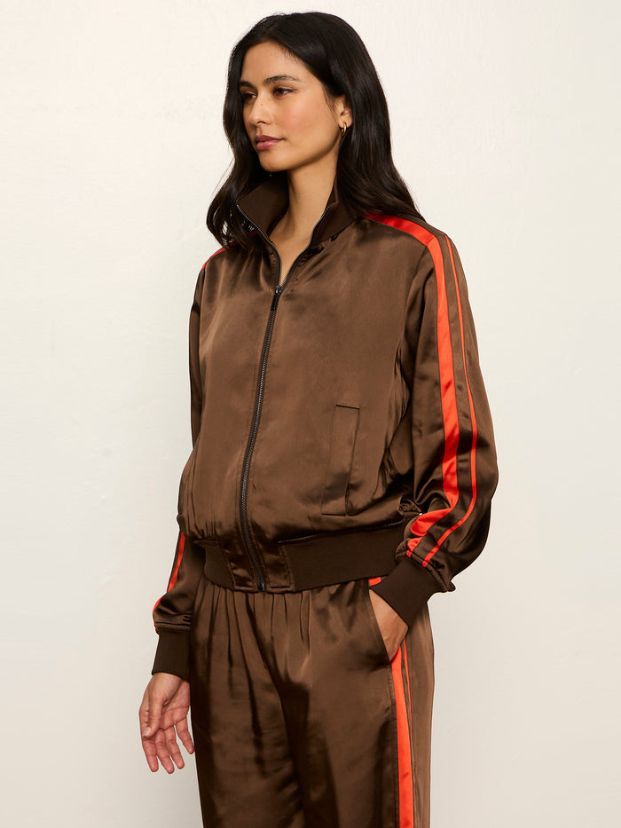 On Track Satin Jacket Espresso Martini