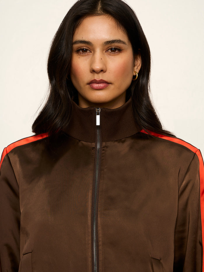 On Track Satin Jacket Espresso Martini