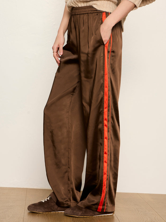 On Track Satin Pant Espresso Martini