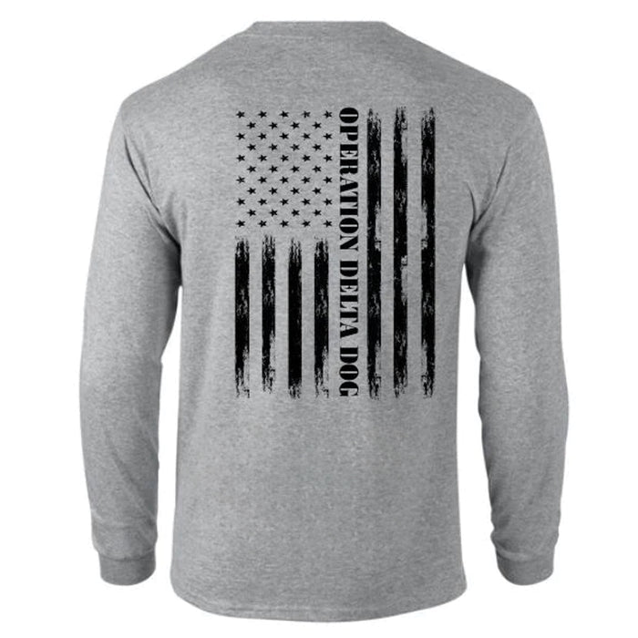 Operation Delta Dog Distressed Flag Long Sleeve T-Shirt