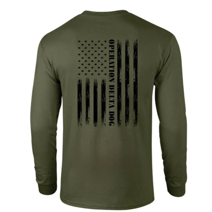 Operation Delta Dog Distressed Flag Long Sleeve T-Shirt