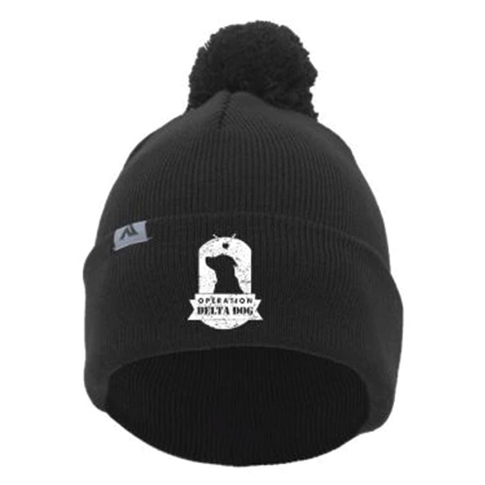Operation Delta Dog OPDD Knit Fold Over Pom Pom Beanie 641K
