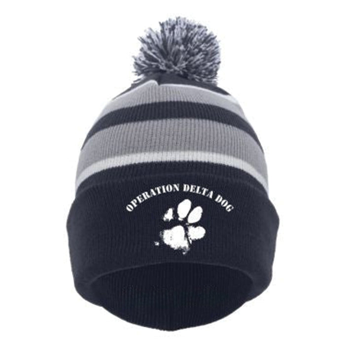 Operation Delta Dog OPDD Knit Fold Over Pom Pom Beanie 641K