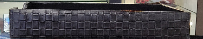 (Outlet) Bosca Letter Tray without Lid in Black Basket Weave - Pen Boutique Ltd