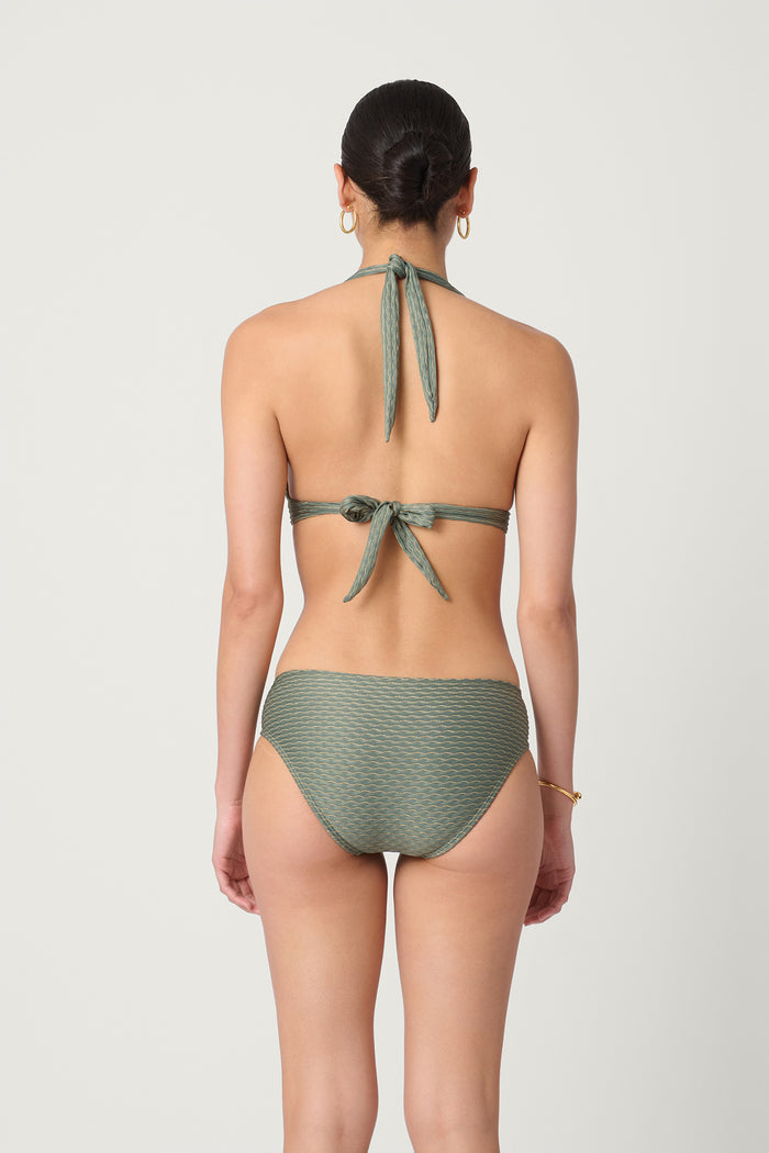 Palm and Gold Ring Halter Top