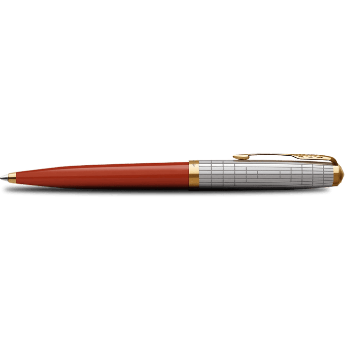 Parker 51 Ballpoint Pen - Premium Rage Red - Gold Trim - Pen Boutique Ltd