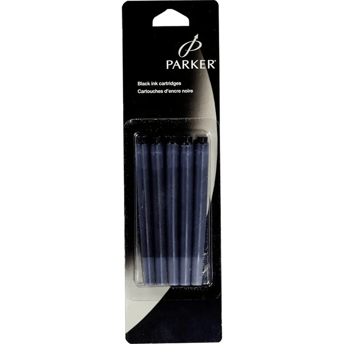 Parker Fountain Pen Ink Cartridges - Permanent Black (5 per pack) - Pen Boutique Ltd