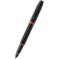 Parker IM Fountain Pen - Satin Black - Flame Orange Ring - Pen Boutique Ltd