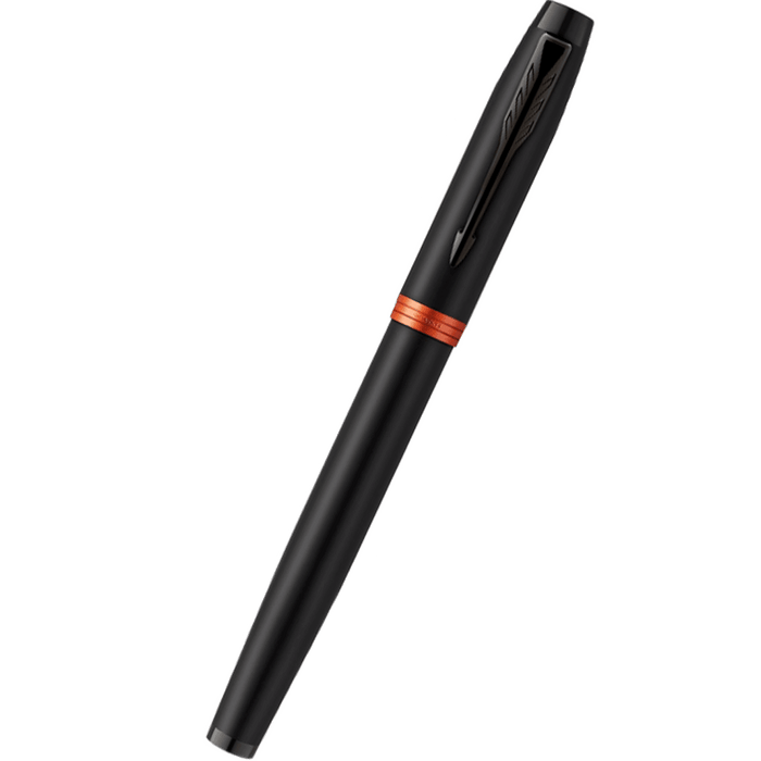 Parker IM Fountain Pen - Satin Black - Flame Orange Ring - Pen Boutique Ltd