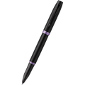 Parker IM Rollerball Pen - Satin Black - Amethyst Purple Ring - Pen Boutique Ltd