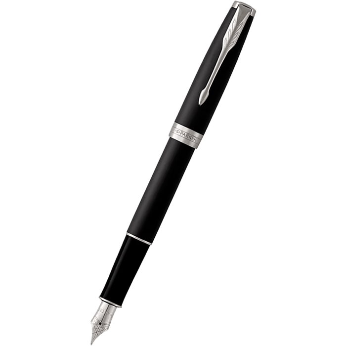 Parker Sonnet Fountain Pen - Matte Black - Chrome Trim - Pen Boutique Ltd