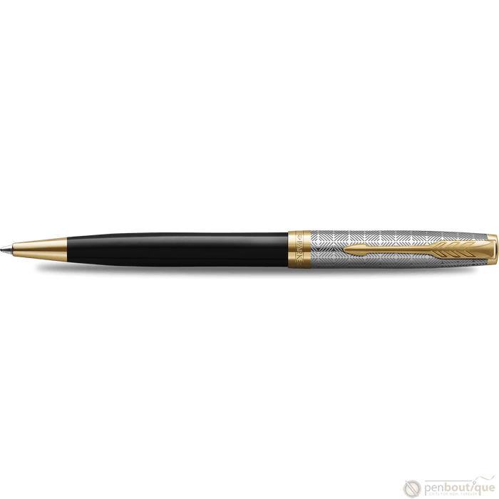 Parker Sonnet Premium Refresh Ballpoint Pen - Metal & Black - Gold Trim - Pen Boutique Ltd