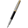 Parker Sonnet Premium Refresh Fountain Pen - Metal & Black - Gold Trim - Pen Boutique Ltd