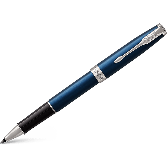 Parker Sonnet Rollerball Pen - Blue - Chrome Trim - Pen Boutique Ltd