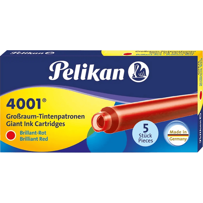 Pelikan Giant 4001 Brilliant Red - Ink Cartridges - Pen Boutique Ltd