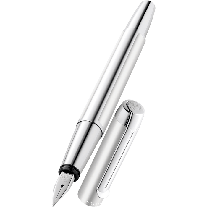 Pelikan Pura P40 Fountain Pen - Silver - Pen Boutique Ltd