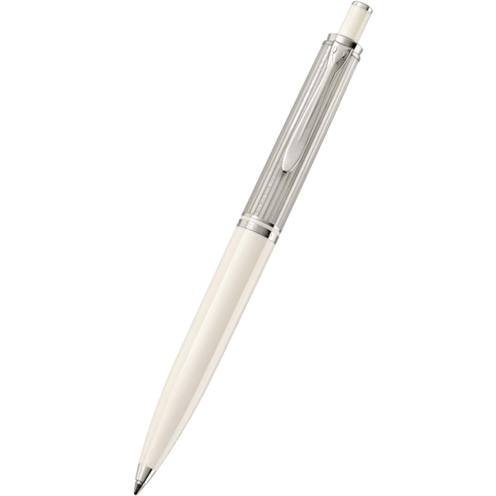 Pelikan Souveran Ballpoint Pen - K405 Silver - White - Pen Boutique Ltd