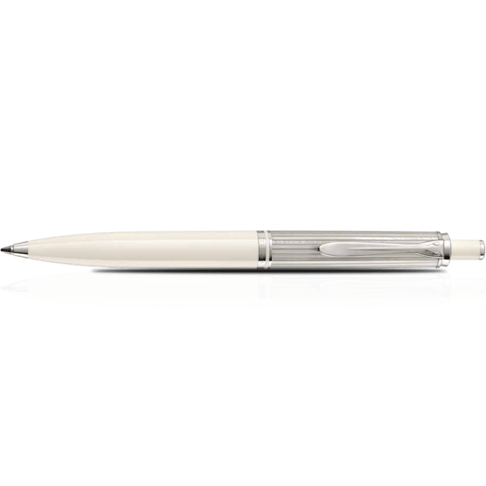 Pelikan Souveran Ballpoint Pen - K405 Silver - White - Pen Boutique Ltd