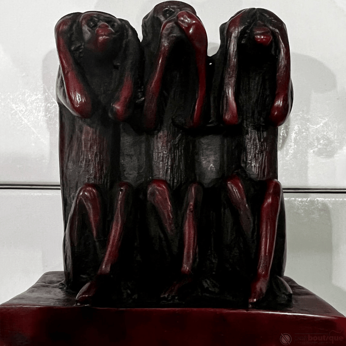 Pen Boutique Three Mini Wise Monkeys Paper Weight with Mask See Hear or Speak No Evil - Pen Boutique Ltd