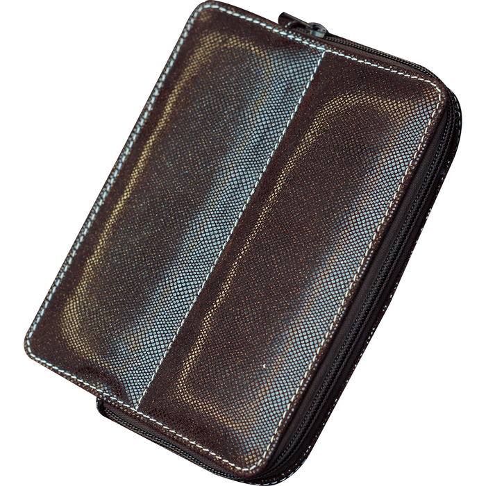 Pen Boutique Yak Leather 10 Pen Box - Brown Glitter - Pen Boutique Ltd