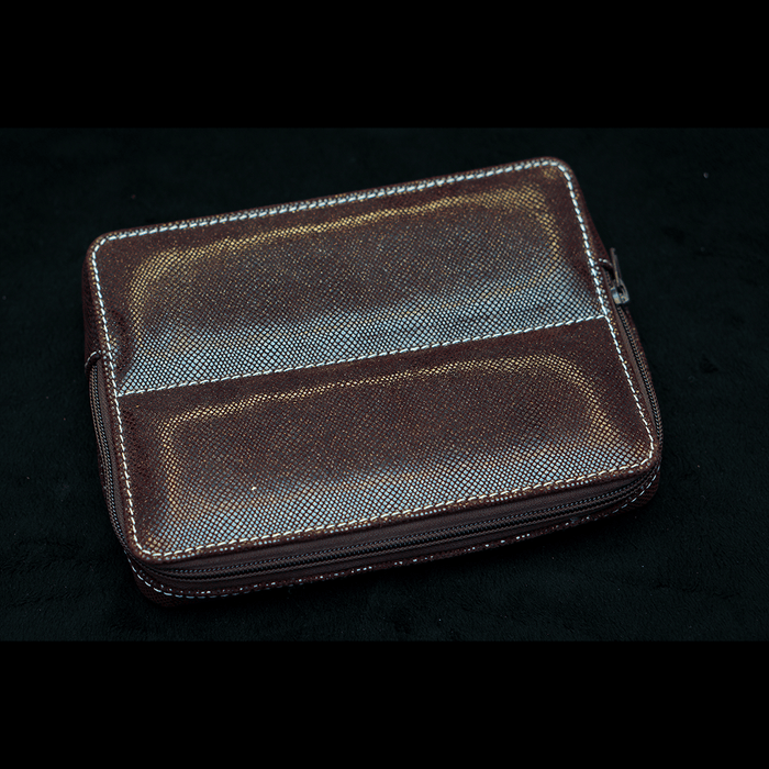 Pen Boutique Yak Leather 10 Pen Box - Brown Glitter - Pen Boutique Ltd