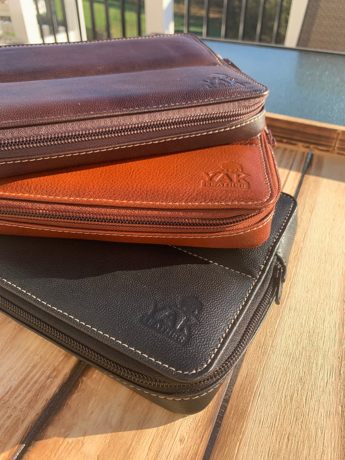 Pen Boutique Yak Leather 10 Pen Holder - Black - Pen Boutique Ltd