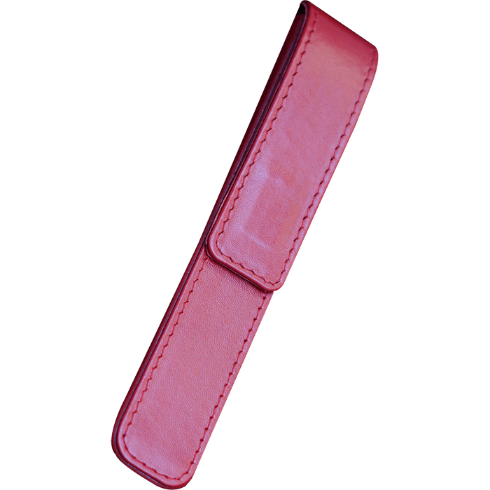 Pen Boutique Yak Leather Single Pen Box - Red - Magnetic closure - Pen Boutique Ltd