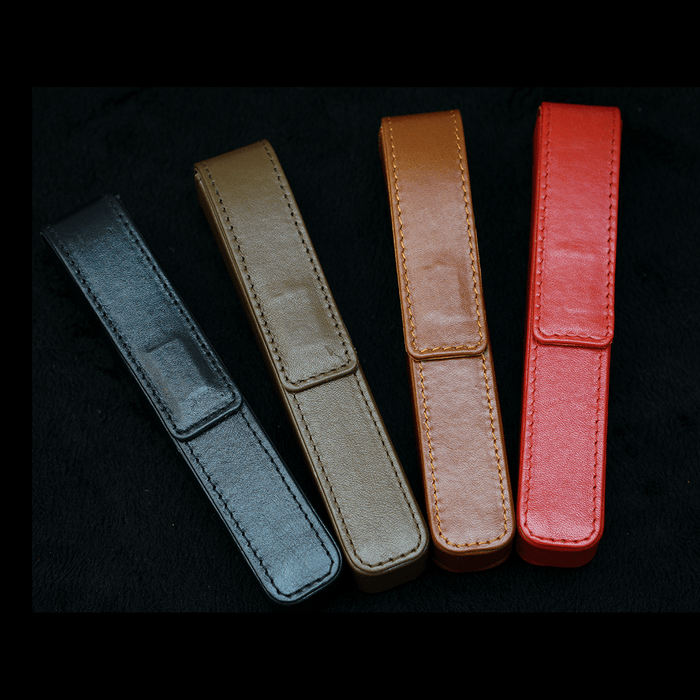Pen Boutique Yak Leather Single Pen Box - Red - Magnetic closure - Pen Boutique Ltd