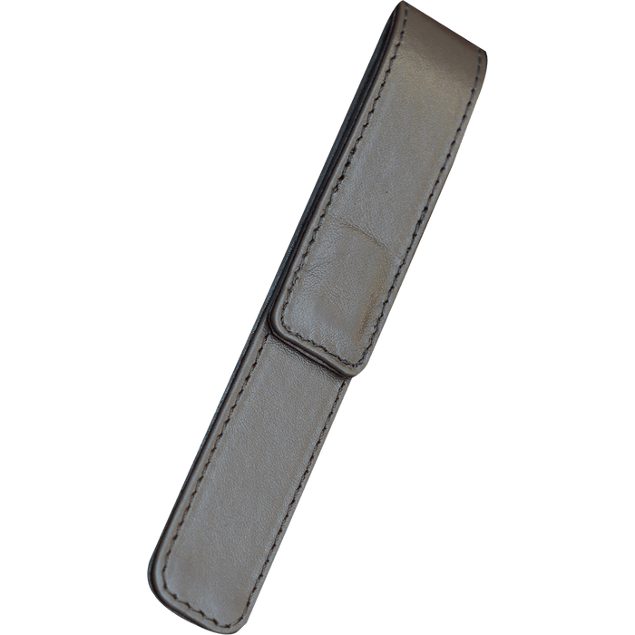 Pen Boutique Yak Leather Single Pen Box - Tan - Magnetic closure - Pen Boutique Ltd