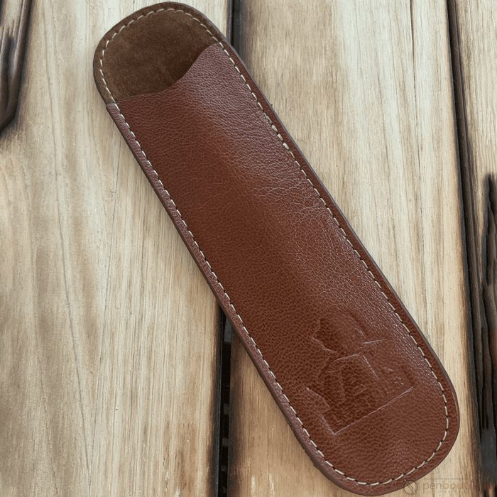 Pen Boutique Yak Leather Single Pen Sleeve - Tan - Pen Boutique Ltd