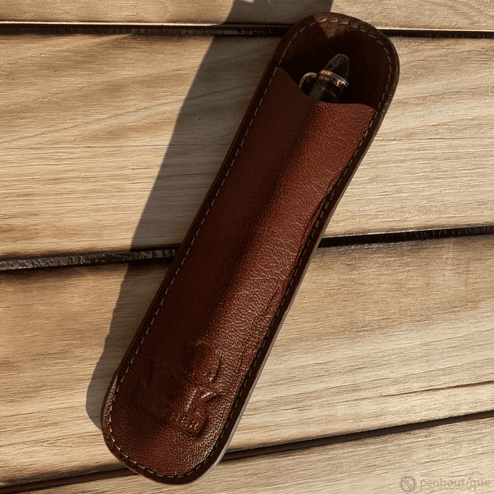 Pen Boutique Yak Leather Single Pen Sleeve - Tan - Pen Boutique Ltd