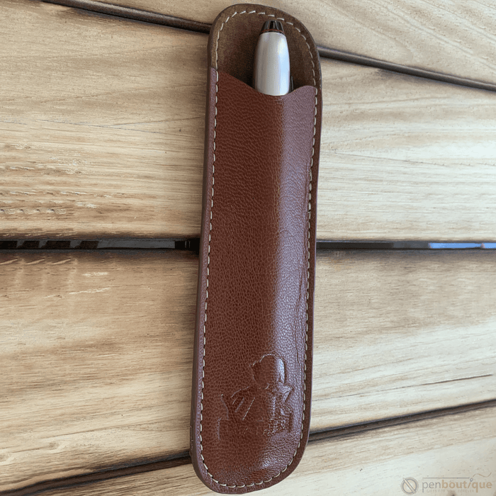 Pen Boutique Yak Leather Single Pen Sleeve - Tan - Pen Boutique Ltd