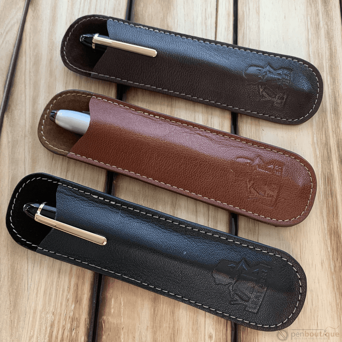 Pen Boutique Yak Leather Single Pen Sleeve - Tan - Pen Boutique Ltd