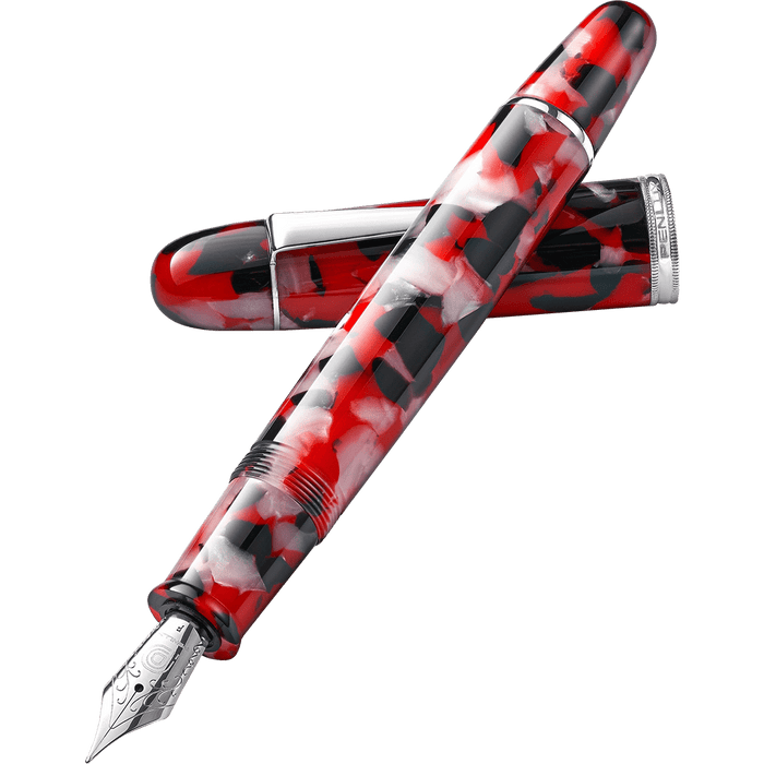 Penlux Masterpiece Grande Fountain Pen - Koi Red and Black - Pen Boutique Ltd