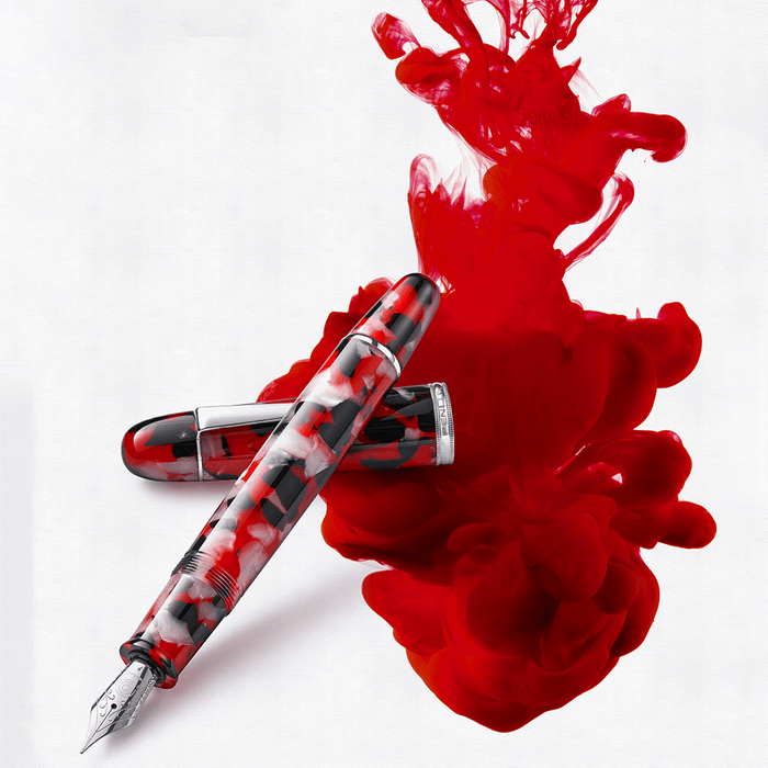 Penlux Masterpiece Grande Fountain Pen - Koi Red and Black - Pen Boutique Ltd
