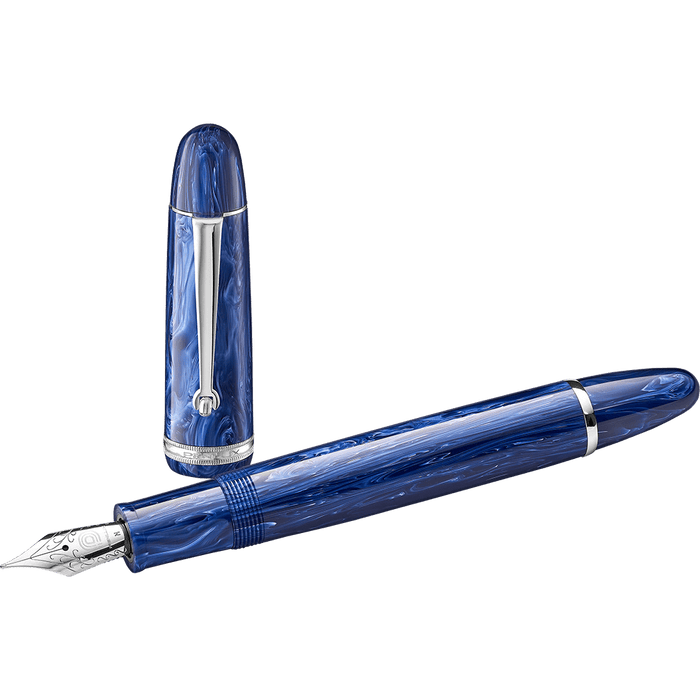 Penlux Masterpiece Grande Fountain Pen - Sky Blue Wave (North America Exclusive) - Pen Boutique Ltd