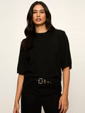 Perfect Sequin Sweater Tee Black